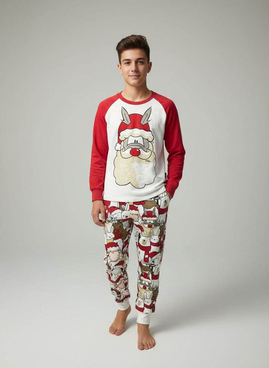 Pigiama girocollo natalizio Uomo H6879 Happy People - evabiancheria