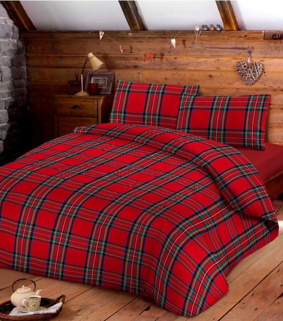 Parure housse de couette Noël Infinity Tartan Lin Daunex