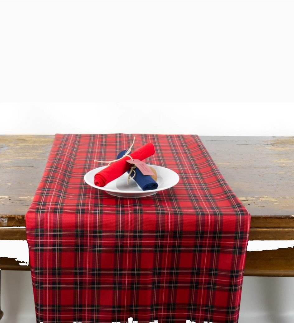 Runner 45x150 Biancheria Tartan Runner Nat Mae - evabiancheria