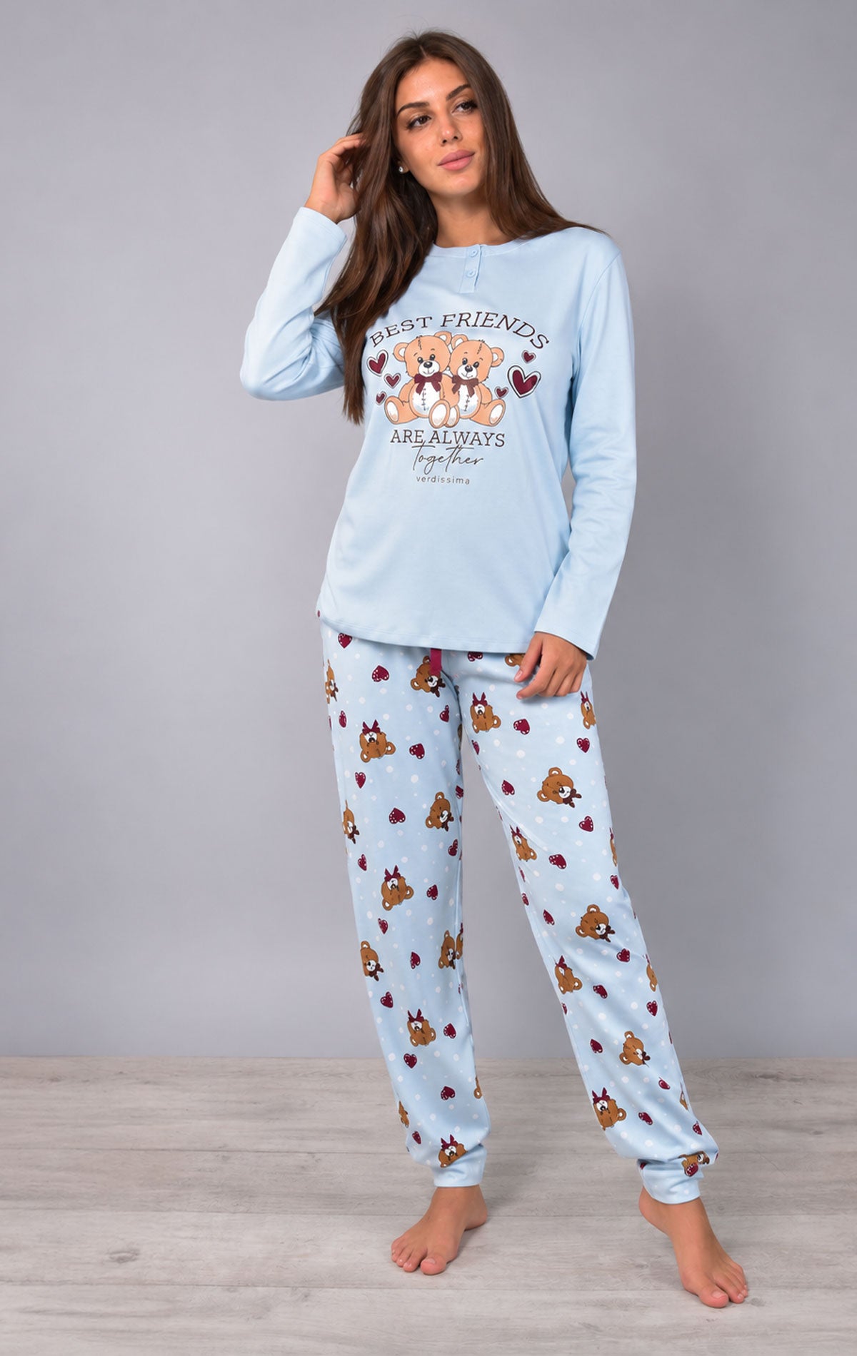 Pigiama Serafino Donna FR11 26 Verdissima