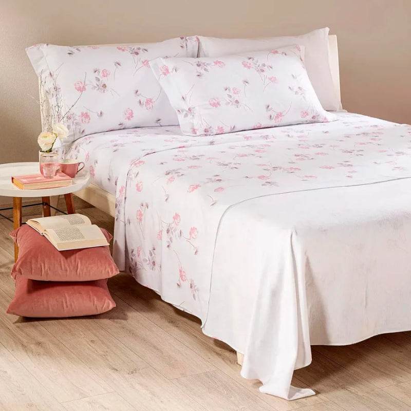 Lenzuola Stampato Biancheria Flores Cpl Caleffi - evabiancheria