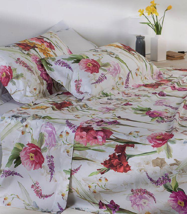 Lenzuola Stampato Biancheria Charming Flowers MIrabello - evabiancheria