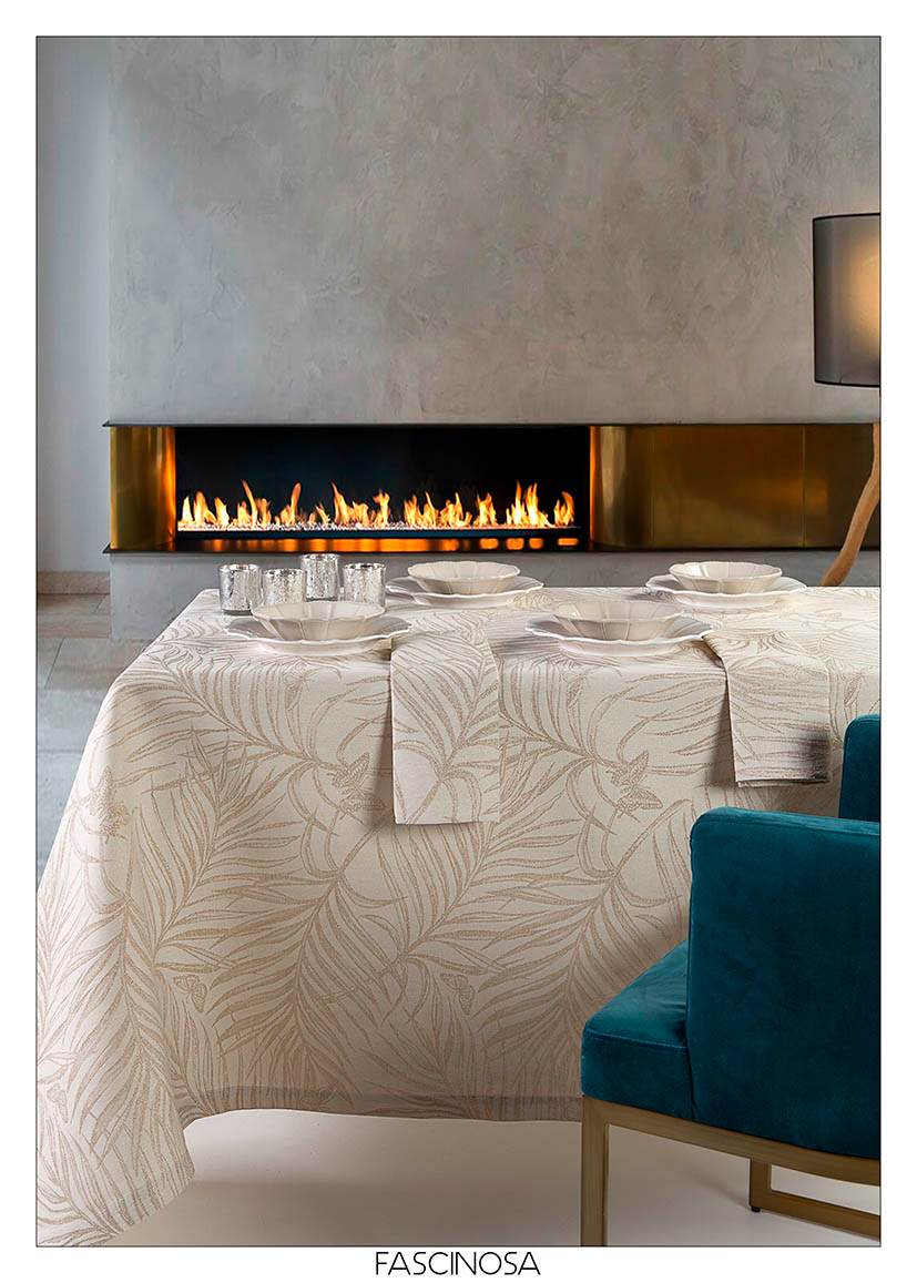 Tovaglia stampata natalizia Biancheria Fascinosa tov Tessitura Randi - evabiancheria