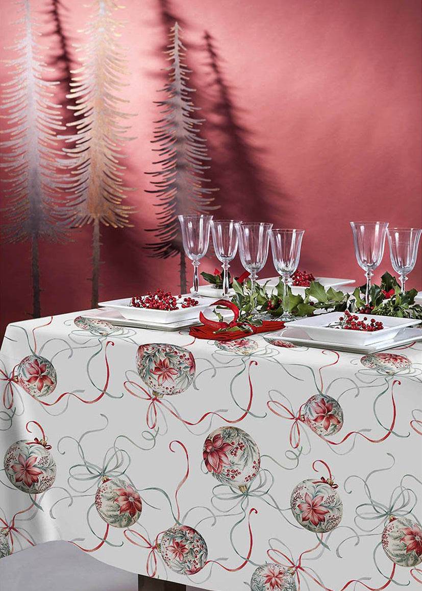 Tovaglia stampata natalizia Biancheria Melodie Tov Tessitura Randi - evabiancheria