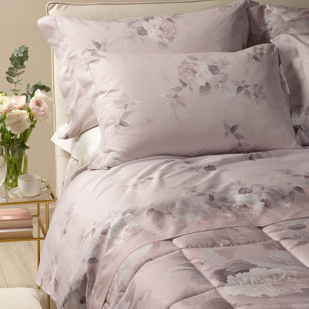 Trapunta Stampato Biancheria Rosa Alba Trap Caleffi - evabiancheria