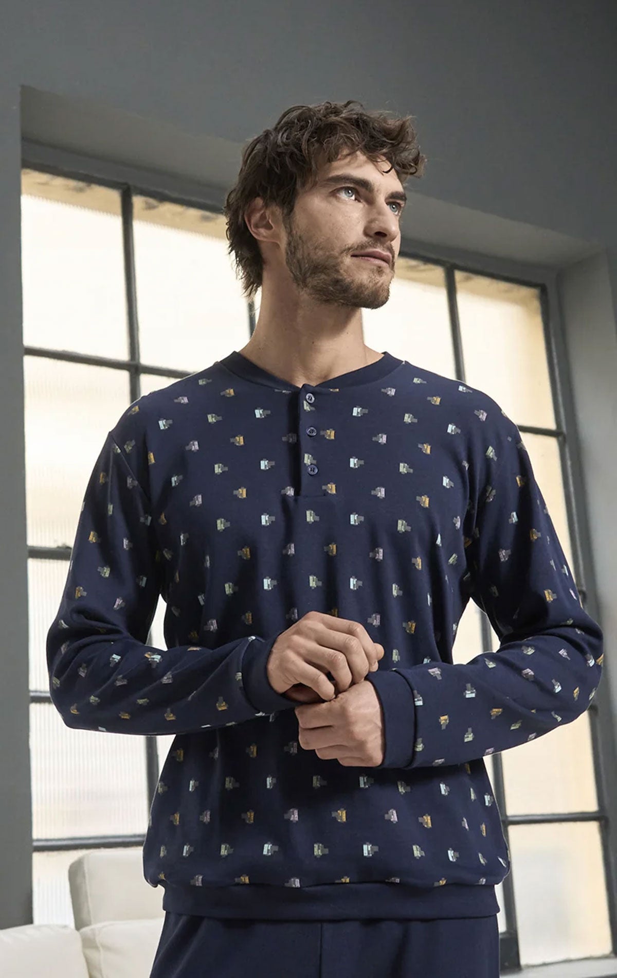 Pigiama Serafino Uomo Velletri JAL913 Julipet