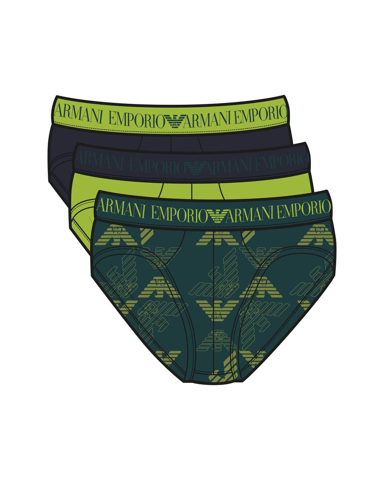 Slip 3-pack Uomo AF10800 EM000256 Emporio Armani - evabiancheria