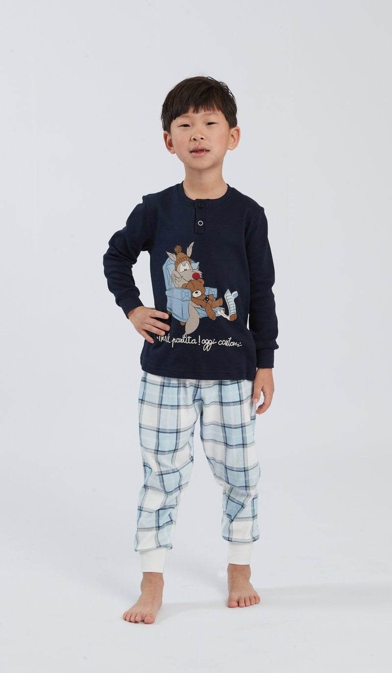 Pigiama Serafino Bambini e ragazzi H6356 Happy People - evabiancheria