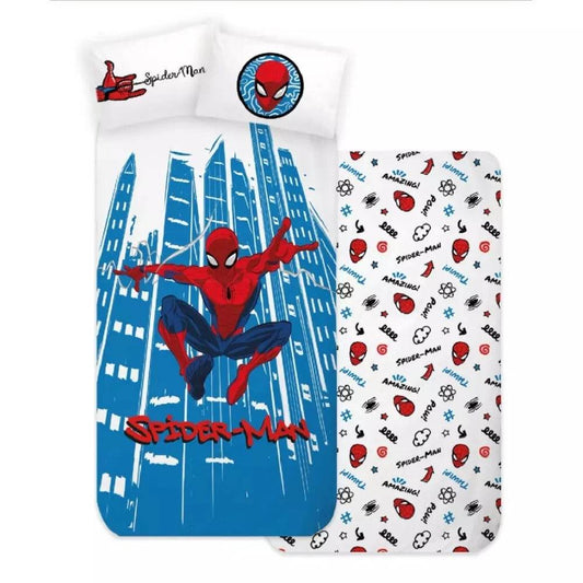 Lenzuola Stampato Biancheria Spiderman SPI-SDC-6 cpl Marvel - evabiancheria
