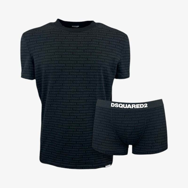 completo intimo Boxer+T-shirt Uomo D9H14551 Dsquared2 - evabiancheria