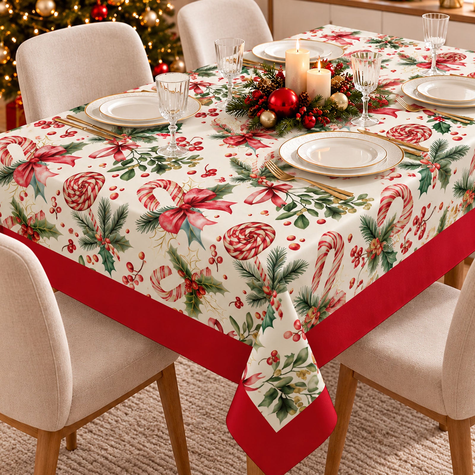 Tovaglia stampata natalizia Biancheria Christmas Dis 1 Tov Neith