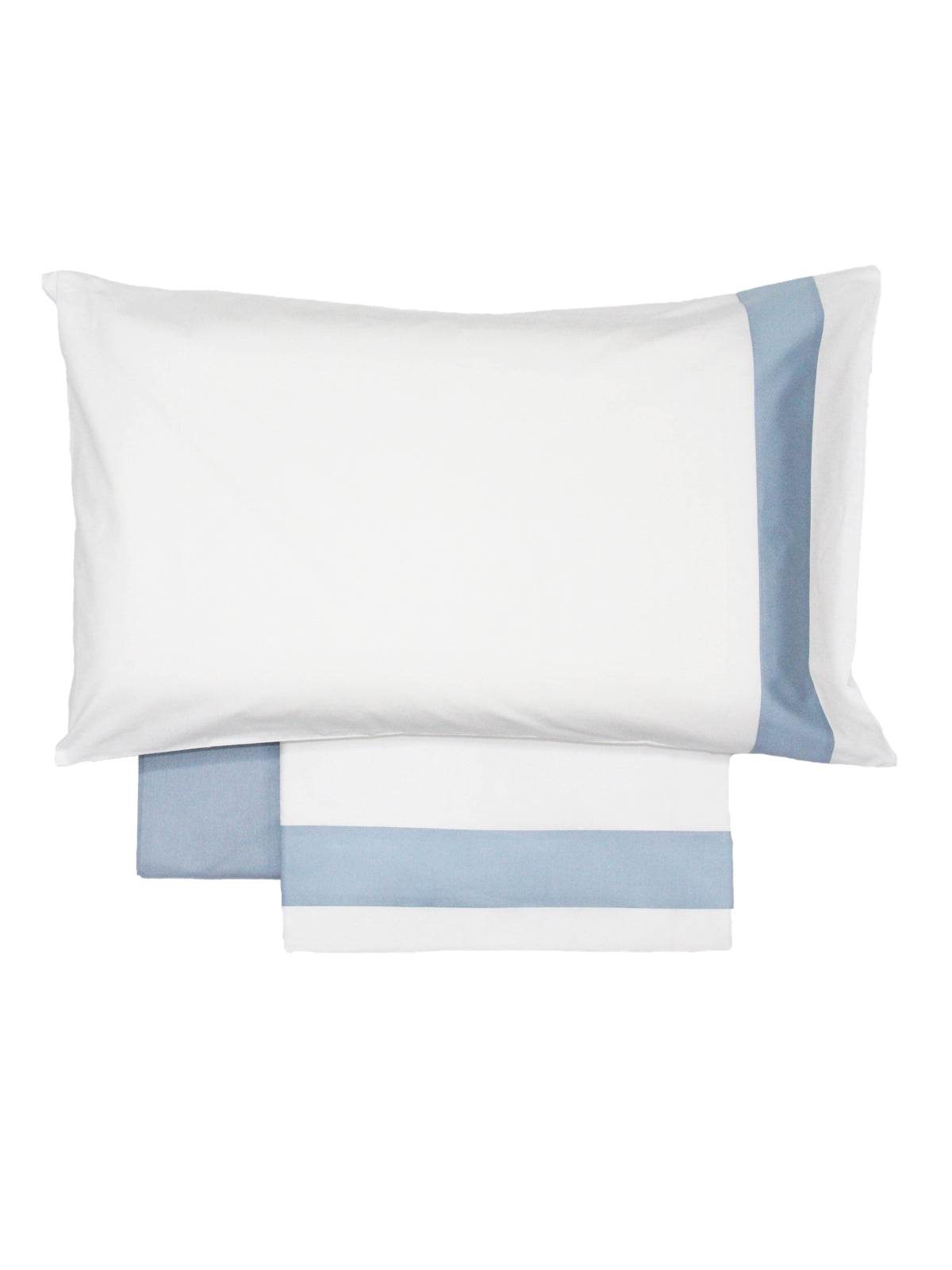 Lenzuola Bicolore Biancheria Time cpl Rebecca Home - evabiancheria