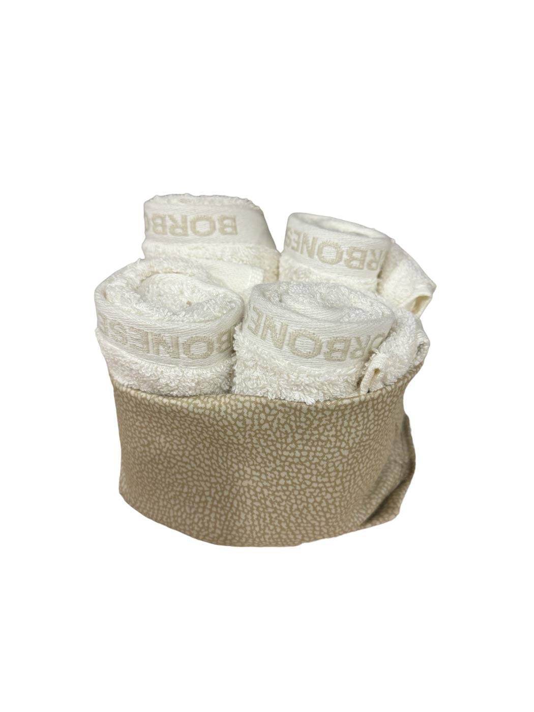 lavette 4 pezzi Biancheria Minimal Basket 4 lavette Borbonese - evabiancheria