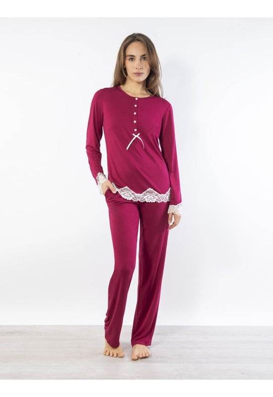 Pigiama Serafino Donna FR11 Verdissima - evabiancheria