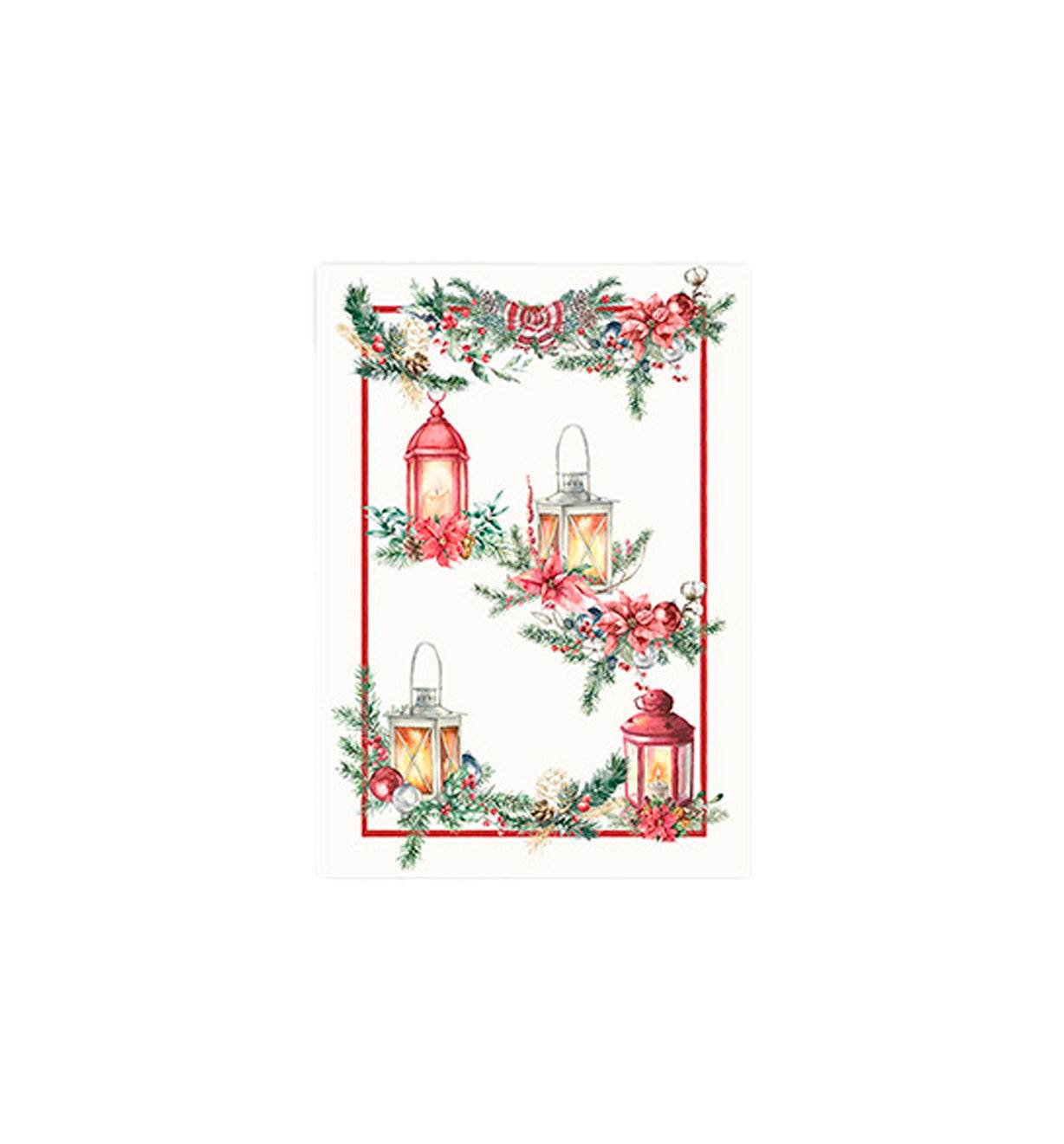 Strofinaccio stampata natalizia Biancheria Merry Christmas 24 STR1 Tessitura Randi - evabiancheria
