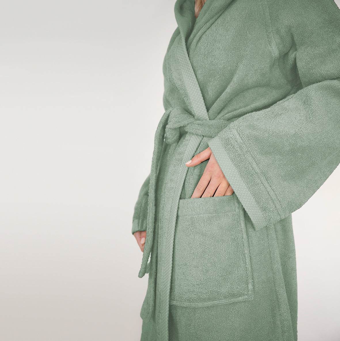 Accappatoio con cappuccio Biancheria Square Acc Fazzini - evabiancheria