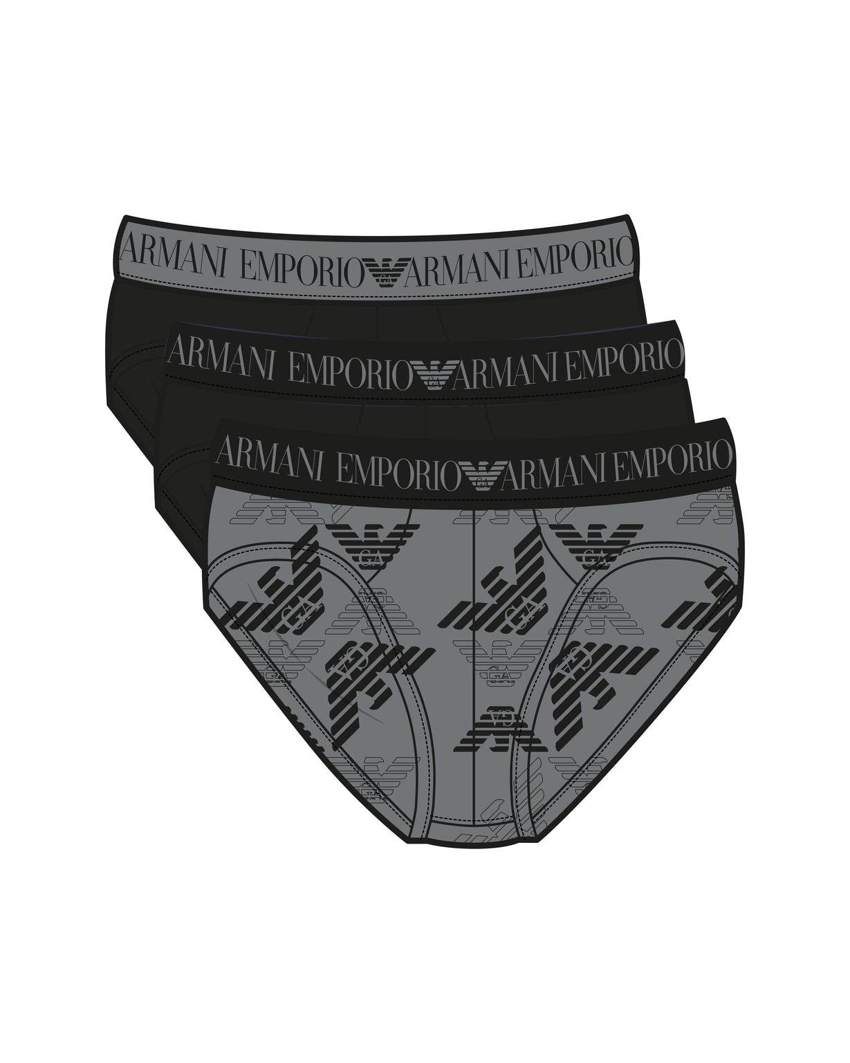 Slip 3-pack Uomo AF10800 EM000256 Emporio Armani - evabiancheria