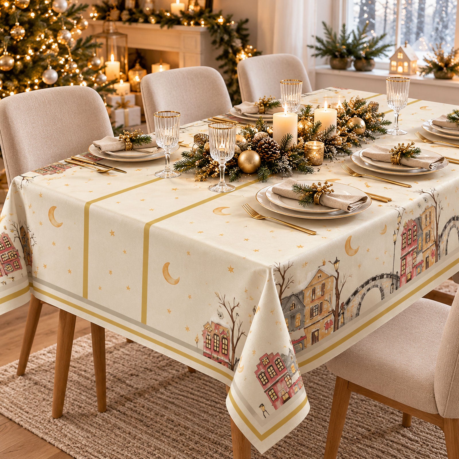 Tovaglia stampata natalizia Biancheria Christmas Dis 8 Tov Neith