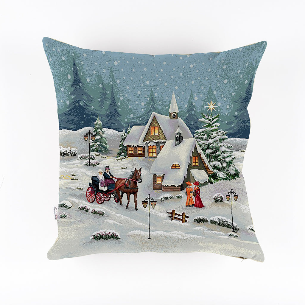 Oreiller de Noël 45x45 Taie d'oreiller en lin Nat Mae