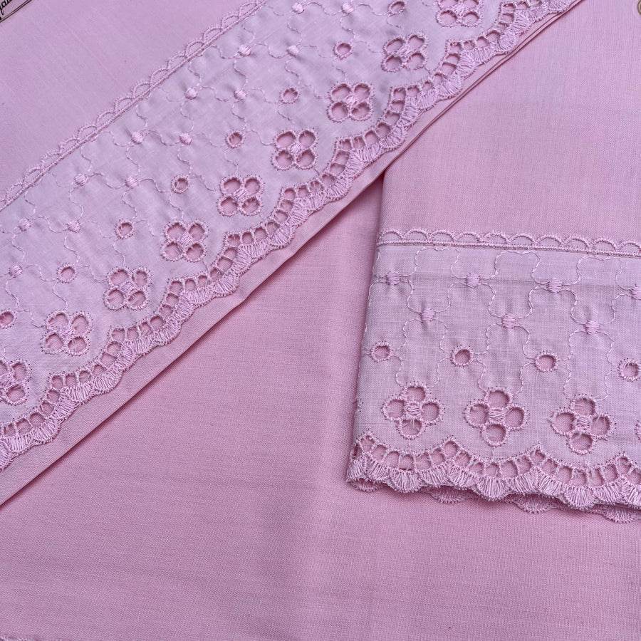 Lenzuola balza con pizzo Biancheria Aurora cpl Carezze - evabiancheria