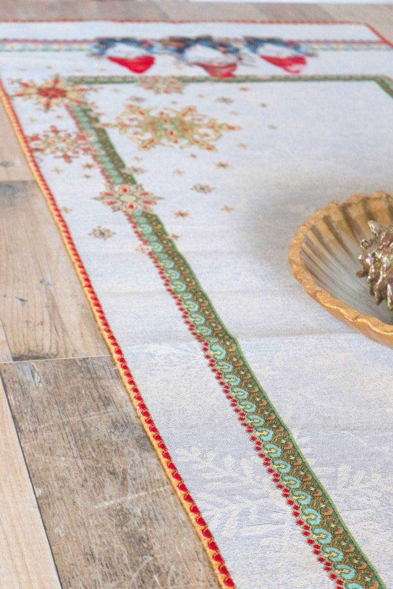 Runner 47x140 Natalizio Biancheria Gnomi Runner Nat Mae - evabiancheria