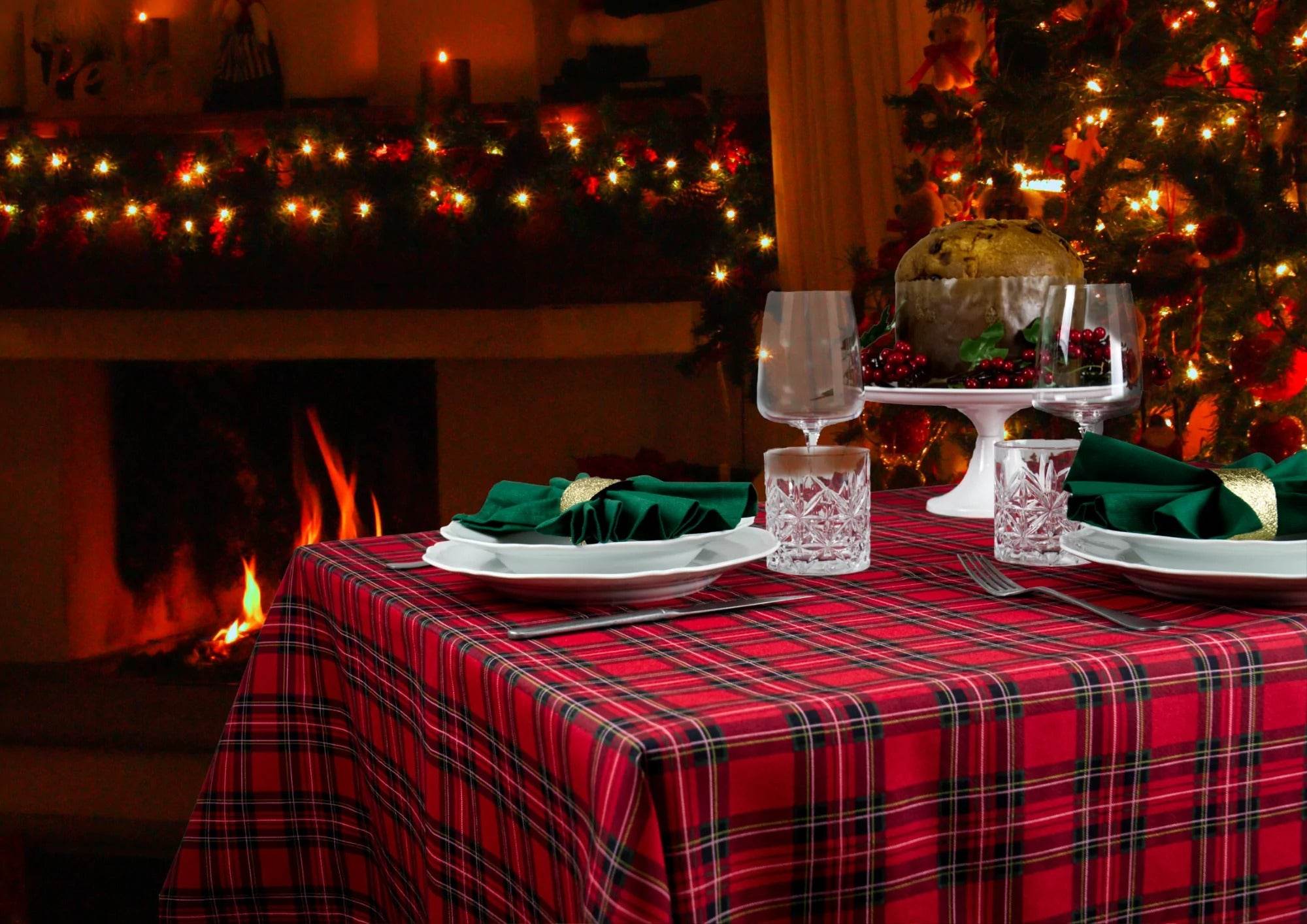 Tovaglia antimacchia natalizia Biancheria Tartan Tov Antimacchia Nat Mae - evabiancheria