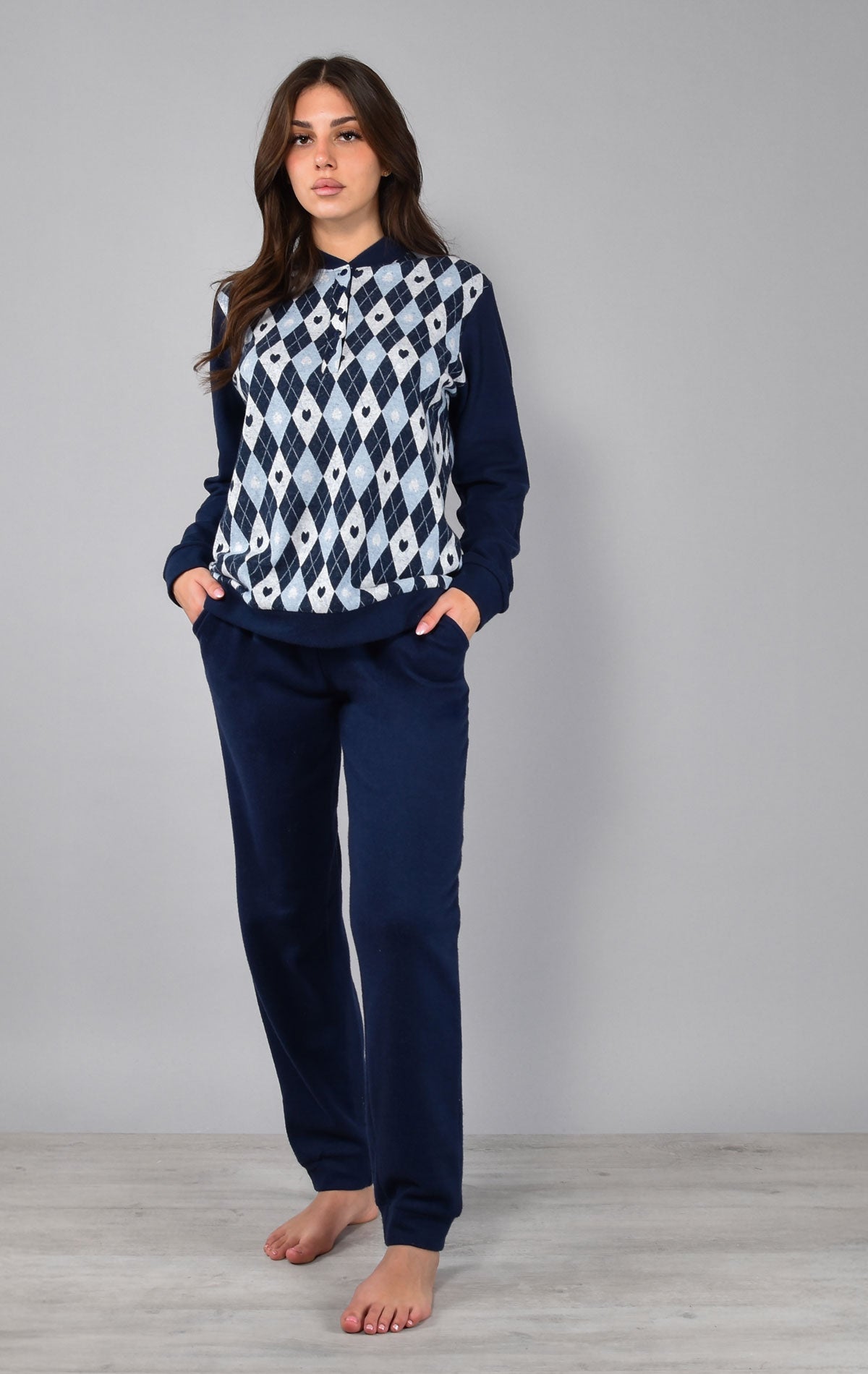 Pigiama Serafino Donna HC11 Verdissima