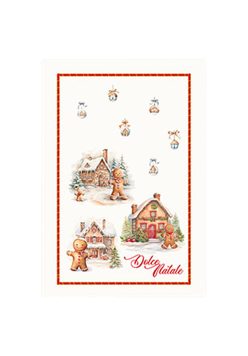 Torchon imprimé Noël Merry Christmas Linen 24 STR5 Tessitura Randi