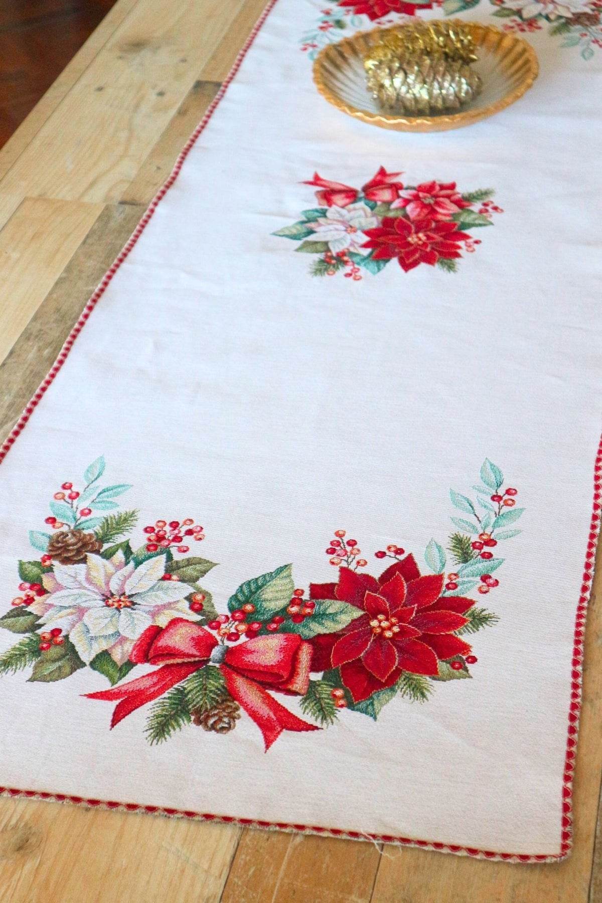 Runner 47x140 Natalizio Biancheria Fiocco Runner Nat Mae - evabiancheria