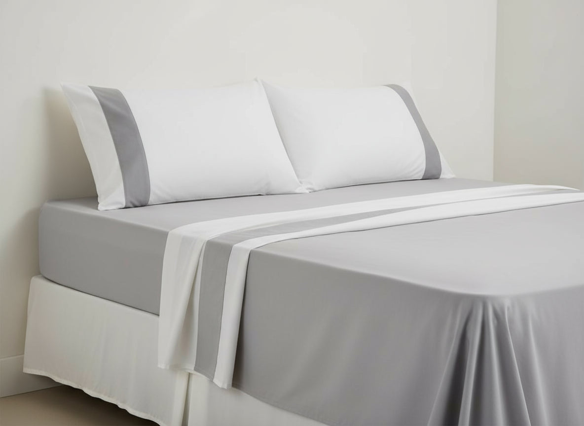 Lenzuola Bicolore Biancheria Time cpl Rebecca Home