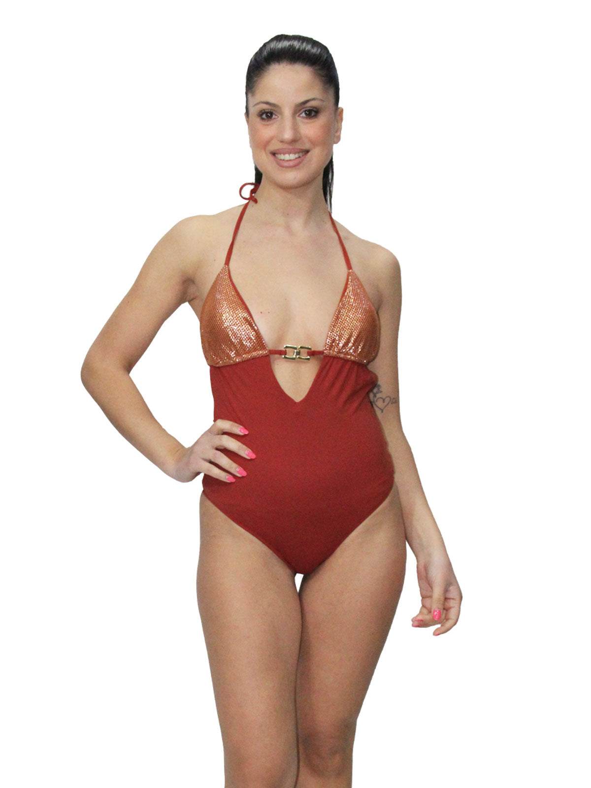 Costume intero Coppa preformata Donna H149 Huitre - evabiancheria