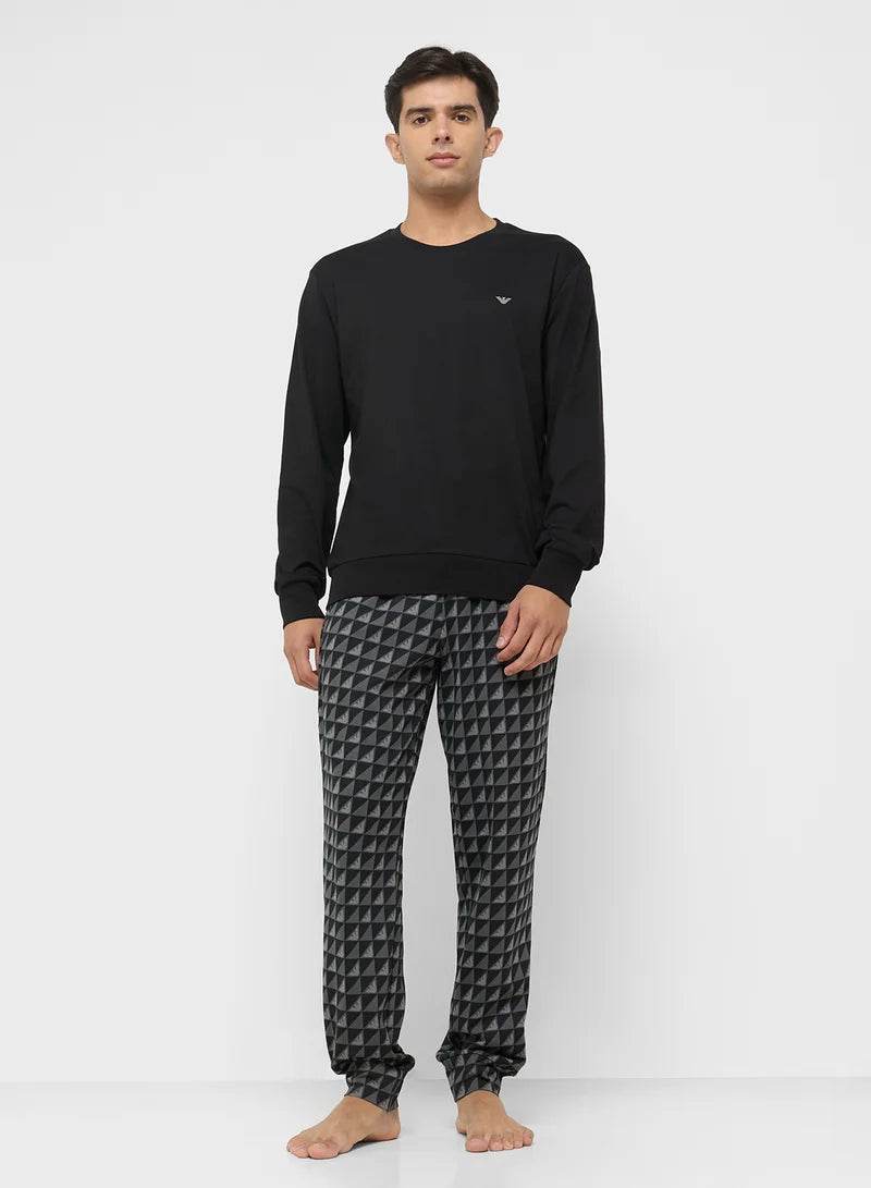 Pigiama Giro collo Uomo AF14994 EM000617 Emporio Armani - evabiancheria