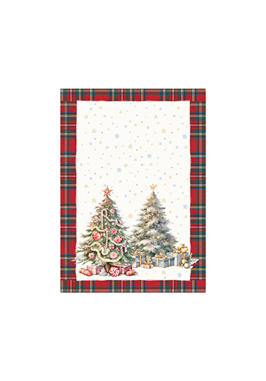 Torchon imprimé Noël Merry Christmas Linen 24 STR2 Tessitura Randi