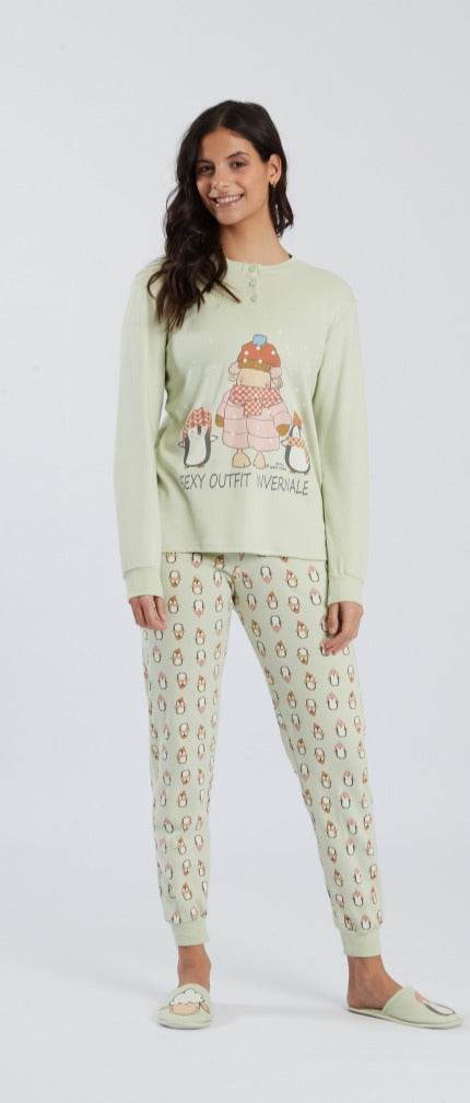 Pigiama Serafino Donna H6413 Happy People - evabiancheria