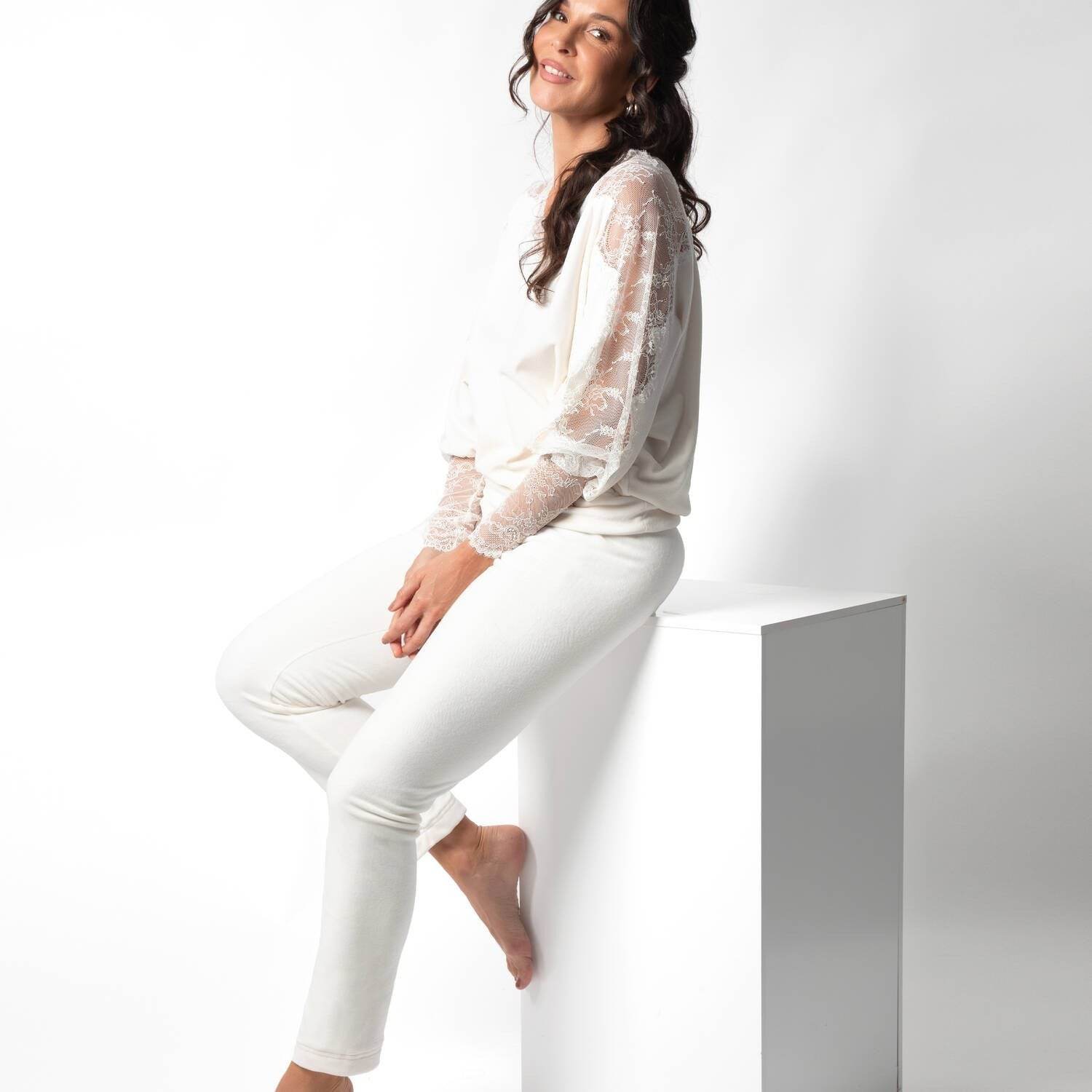 Pigiama scollo V Donna 5VIV5501 Marjolaine - evabiancheria