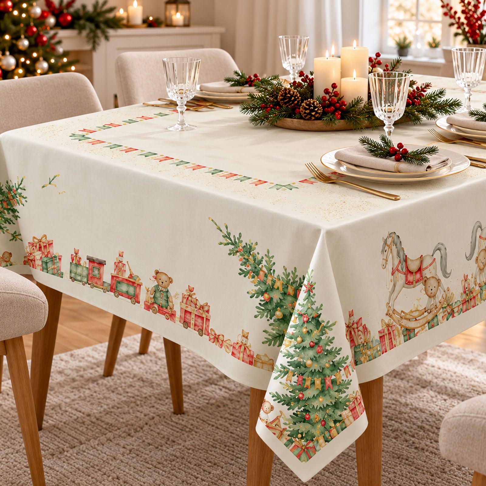Tovaglia stampata natalizia Biancheria Christmas Dis 3 Tov Neith