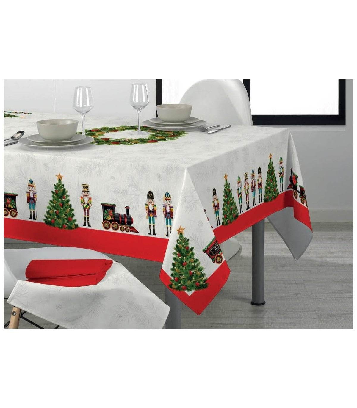 Tovaglia stampata natalizia Biancheria Lorenz Tov Nat Mae - evabiancheria