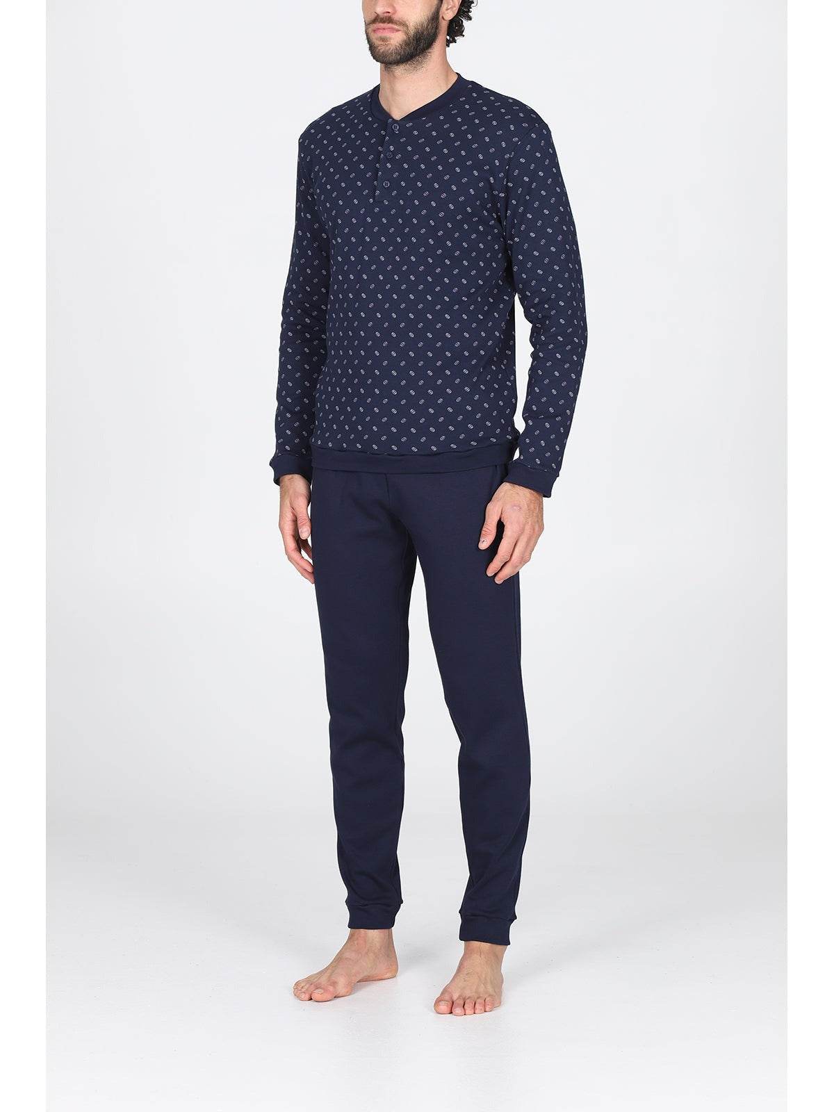 Pigiama Serafino Uomo Gatteo Jal235 Cerchi Julipet - evabiancheria