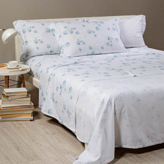 Lenzuola Stampato Biancheria Flores Cpl Caleffi - evabiancheria