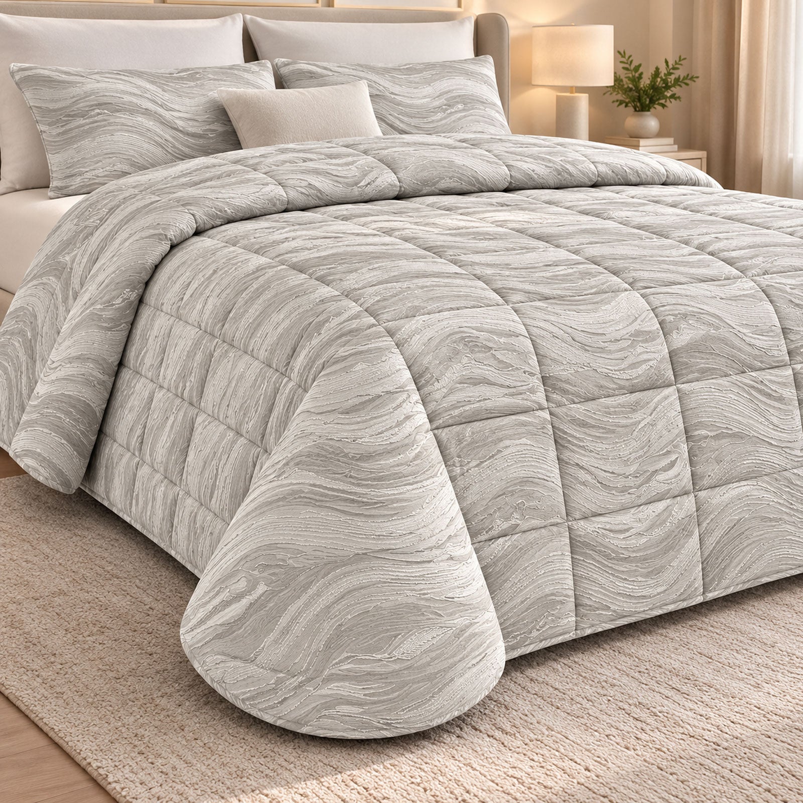 Trapunta jacquard Biancheria Grimilde Onde Trap Eva Home