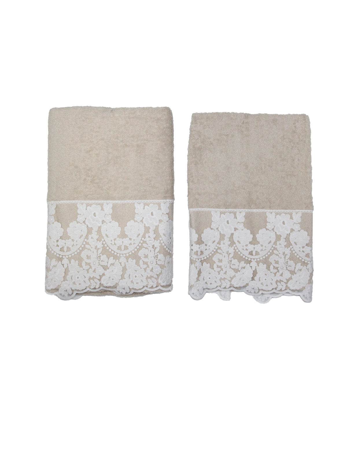 Asciugamani Coppia 1+1 Biancheria Cristal 1+1 Agostini - evabiancheria