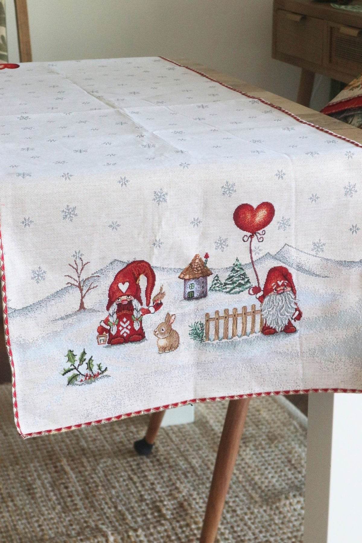 Runner 47x140 Natalizio Biancheria Cuore runner Nat Mae - evabiancheria