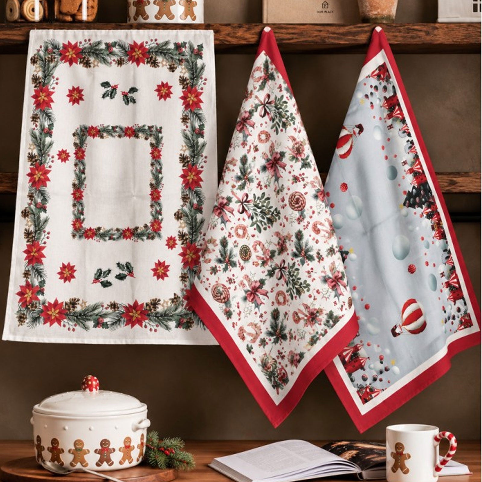 Strofinaccio stampato natalizio Biancheria Christmas Strof Dis1 Neith