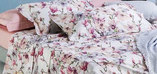 Lenzuola Stampato Biancheria Elegant Flowers MIrabello - evabiancheria