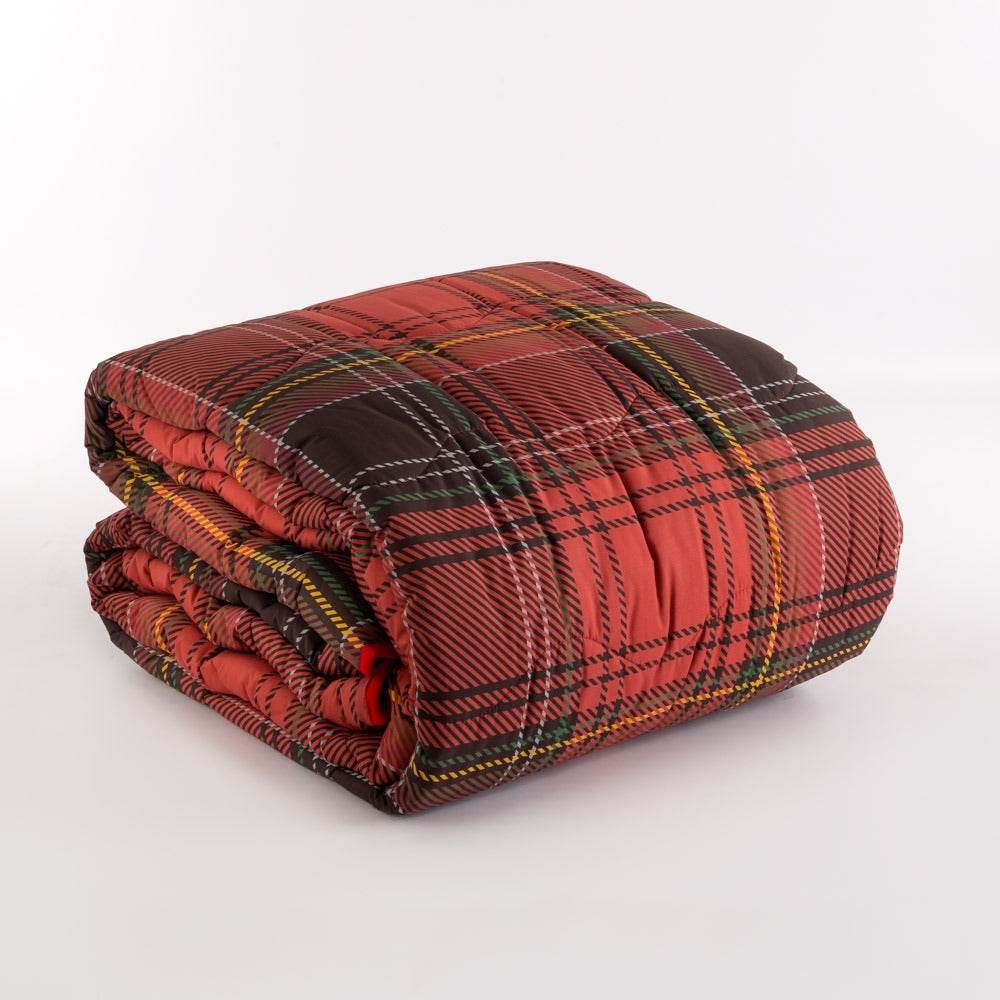 Trapunta stampata natalizia Biancheria Tartan Trap Mae - evabiancheria