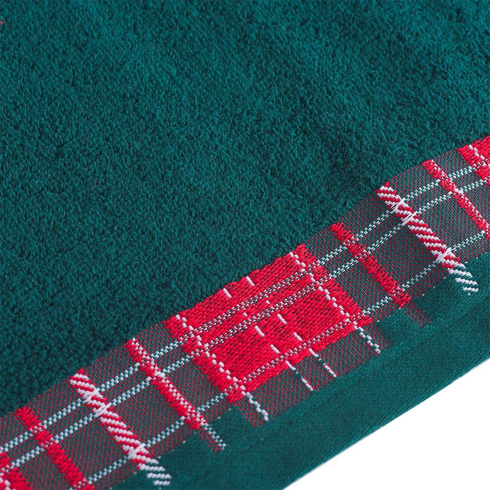 Asciugamani coppia 1+1 natalizia Biancheria Scozzese balza 1+1 Mae - evabiancheria