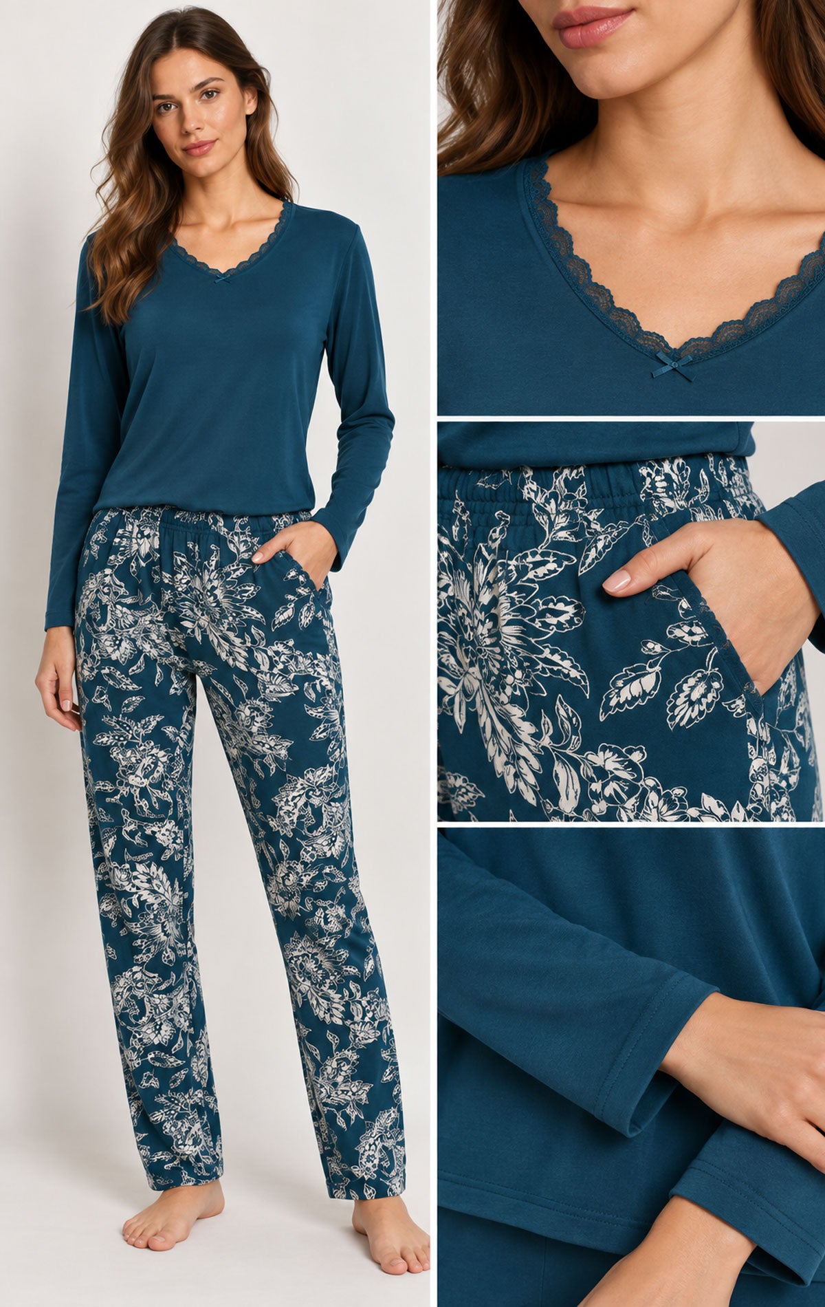 Completo pigiama Pigiama +Giacca Donna N21703 Promise