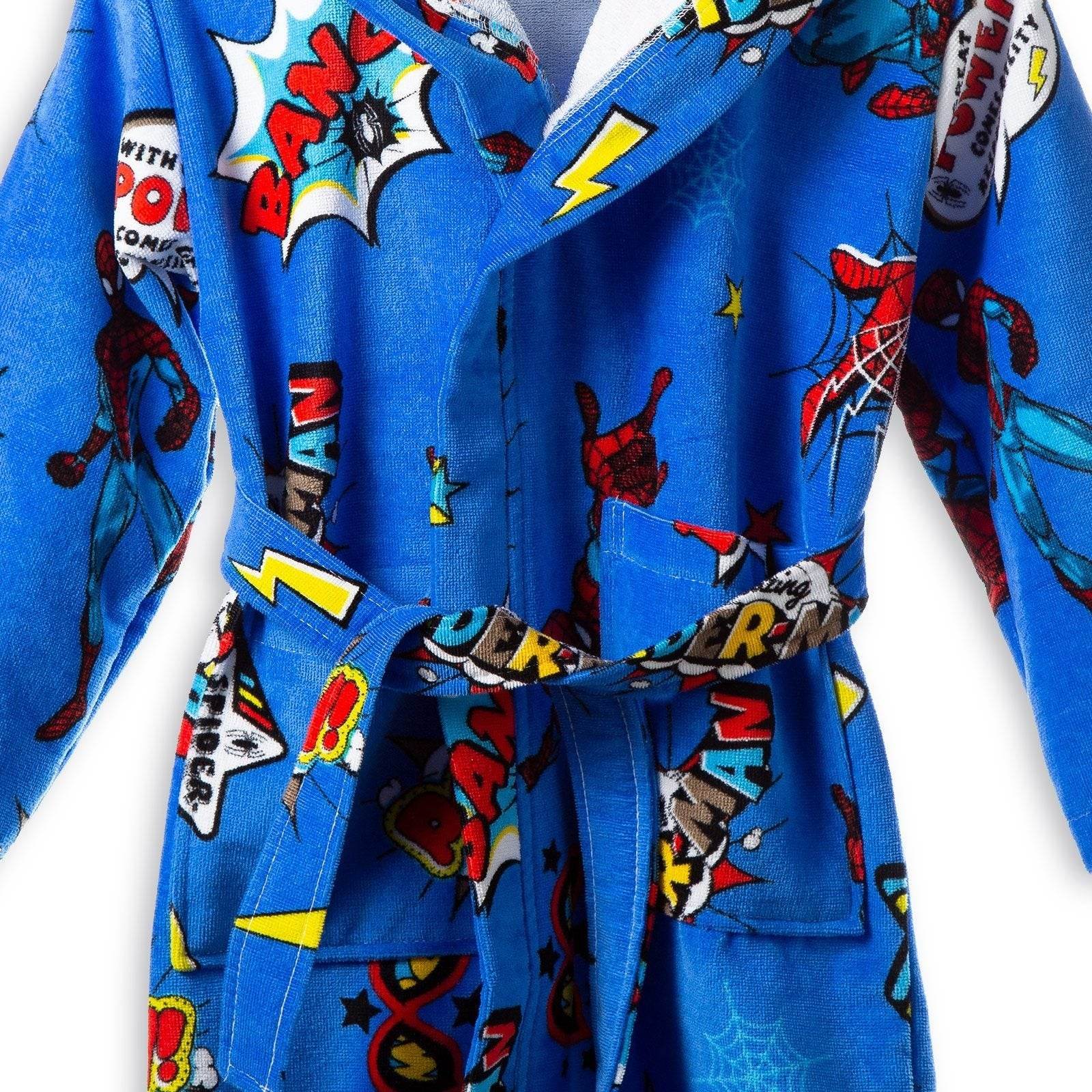 Accappatoio con cappuccio Biancheria Spider Man Power acc Caleffi - evabiancheria