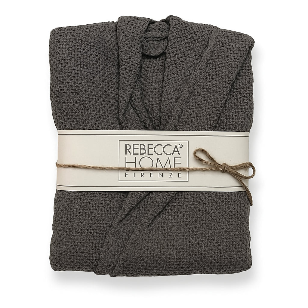 Hooded Bathrobe Linen Giulia Acc Rebecca Home