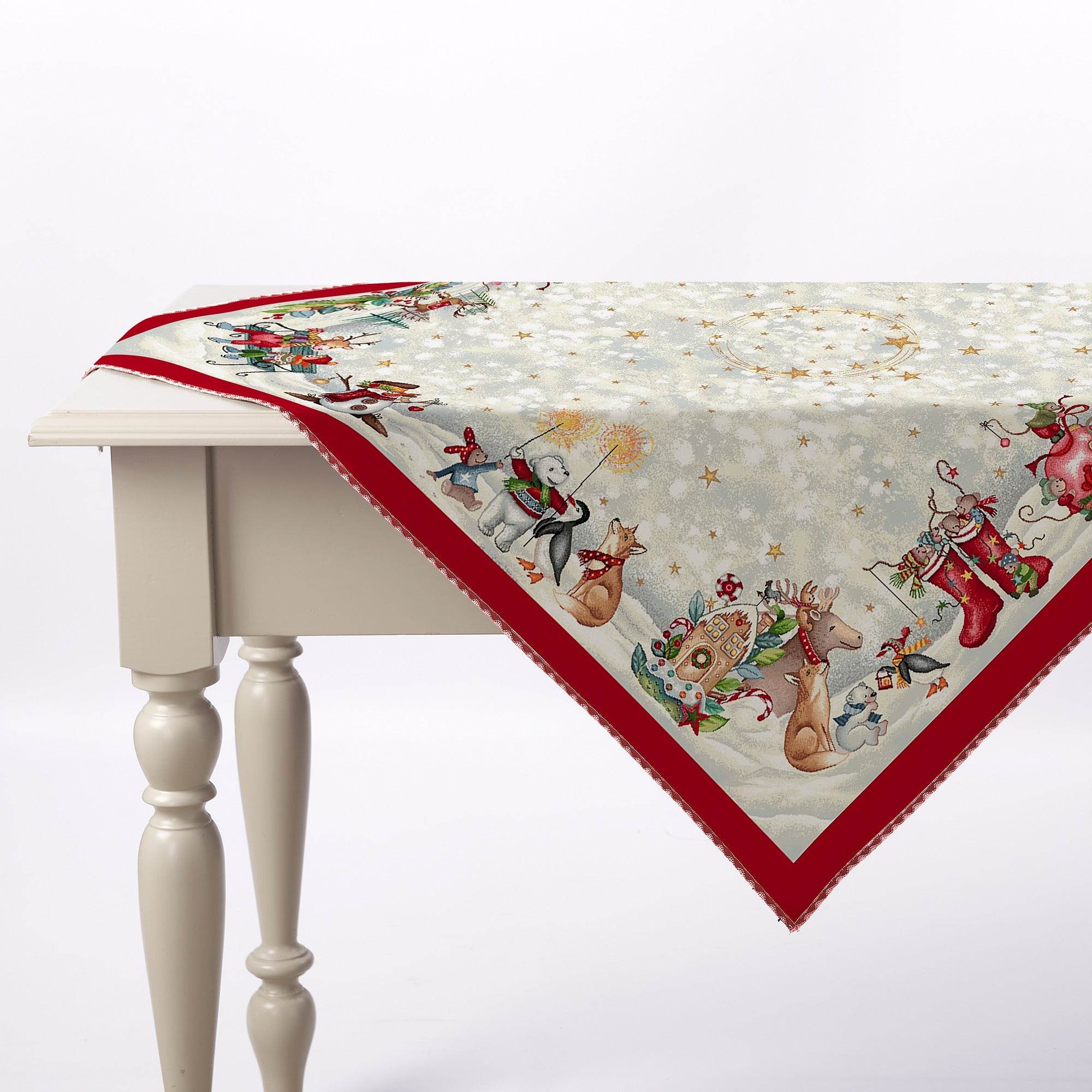 Centrotavola 100x100 Natalizio Biancheria Volpins Centrotavola Nat Mae - evabiancheria